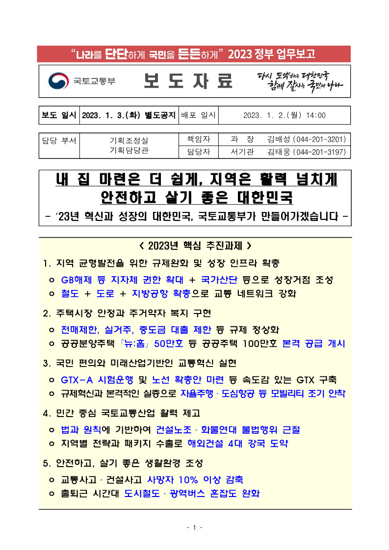 230104(조간)_2023년_국토교통부_업무보고(기획담당관_등)_1.png